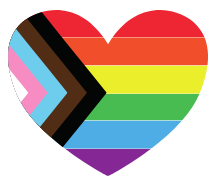 LGBTQi+ heart badge